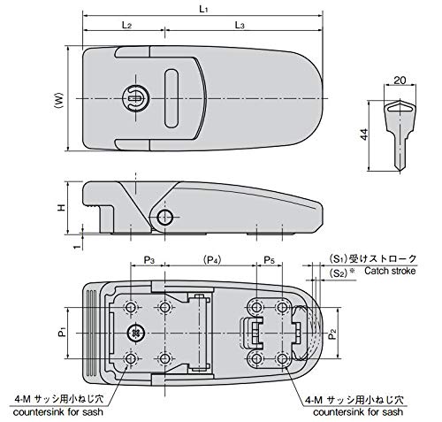 Amazon | タキゲン 鍵付ソフトファスナー C-313-3-1 | S字フック